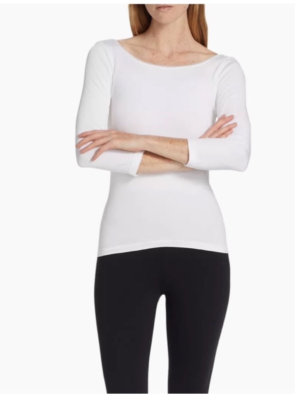 Wolford Cordoba Boatneck Pullover Top Mesh Trim Size L Cream White